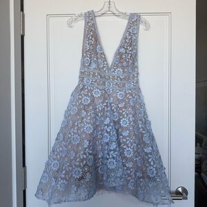 NADINE MERABI Blue Lace Dress